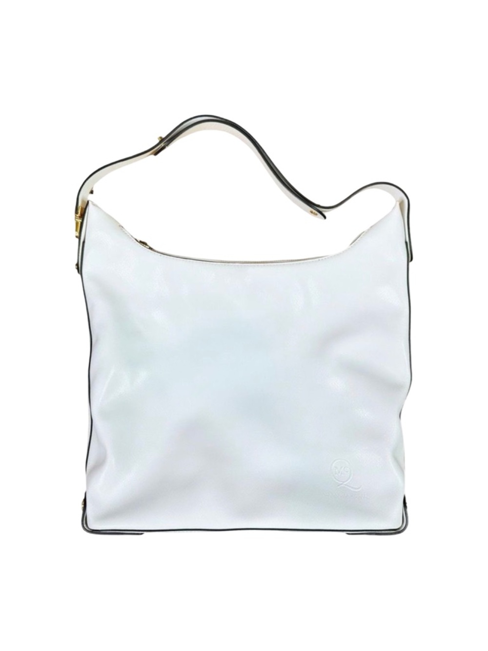 McQ x Alexander McQueen White Saffiano Leather Hobo Bag - 14”H x 12”W x 5”